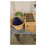 Woven Basket Wooden Shells Light Watering Can