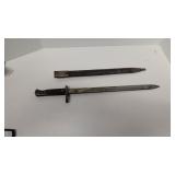 Swiss model 1899 bayonet with leather scabbard