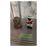 Two Cast Iron Negro Still Banks 4 In Tall And