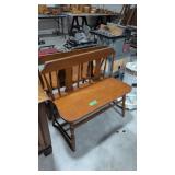 Vintage Maple Gossip Bench 36 In Long