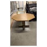 Octagonal Top Oak Pedestal Table 48 In Wide