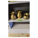 Three Brass Spittoons 3 In To 5 In Tall