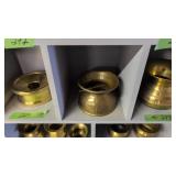 Three Brass Spittoons 3.5 In Tall To 7 In Tall