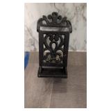 Vintage Cast Iron Match Safe 7.25 In Tall