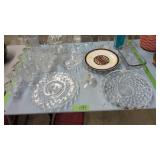 American Fostoria Serving Platters Goblets Vase