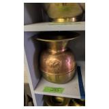 Brass And Copper Spittoon Pony Express Chewing