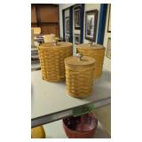 Longaberger Three-piece Canister Set