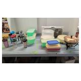 Lot Of Tupperware Window Fan Coffee Mugs Etc