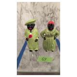 Vintage Porcelain Negro Salt And Pepper Shakers