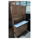 Antique Oak Hoosier Cabinet 40 In By 72 In