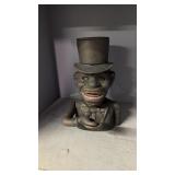 Cast Iron Jolly Negro Bank 9 In Tall
