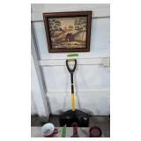 Snow shovel and framed print