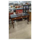 Queen Anne Style Desk With Glass Top 48 In Long
