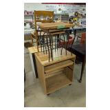 Microwave Stand Cane Seat Chair Wrought Iron End