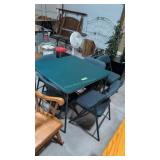 Vintage Card Table With Six Folding Chairs