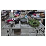 Step Stool Stock Pot Bag Artificial Plants