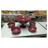 Longaberger Footed Console Bowl With Four Cereal