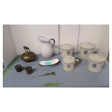 Canister Set Brass Teapot Agate Pitcher Etc