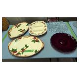 Franciscan Apple Platters And Fostoria Trays