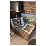 Lot Of Framed Prints Around Fireplace