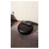 Power Strip With Vintage Leather Hassock 20-in