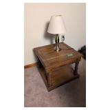 End Table With Brass Table Lamp