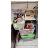 Boxes Of Tablecloths Decorations Etc