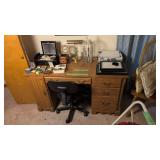 Oak Office Desk 54 In Long With Desk Chair And