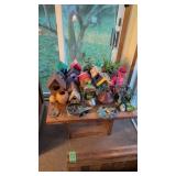 Lot Of Birdhouses Etc On Table