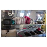 80 In Stainless Shelf With Glasses Radio Etc On