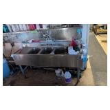 Three Compartment 60 Inch Stainless Bar Sink
