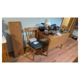 Oak Drop Leaf Table With Two Chairs And Two