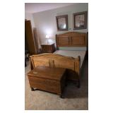 Five Piece Oak Bedroom Suit By Cochran Queen