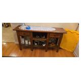 Oak Hall Table With Two Drawers 58 In Long