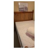 Two Piece Pine Bedroom Suit Queen Size Bed With