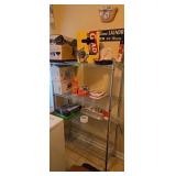 Roll Around Metal Shelf With Deep Fryer Irons Etc