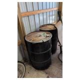 Pair Of 55 Gallon Metal Drums
