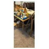 Mcm Vintage Card Table With Four Folding Chairs