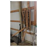 Pair Of Folding Sawhorses Shingles Oil Pan Etc