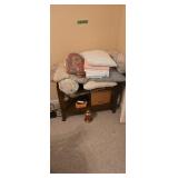 Roll Around Stand With Linens And Pillows