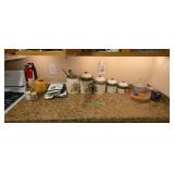 Canister Said Pot Holders Etc On Top Of Counter