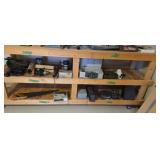 Tools Etc On Middle Shelf Of Workbench