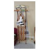 Vintage Flexible Flyer Sled With Ice Skates