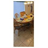 Oak Dining Room Table With Six Oak Chairs Table