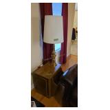End Table With Brass Table Lamp