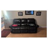 Leather Sofa With Electric Incliners 74 In Long