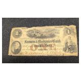 $1 obsolete currency note farmers and mechanics