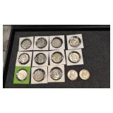13 Franklin half dollars various dates