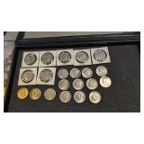 21 Kennedy half dollars 1971 - 1976