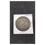1892-0 Morgan silver dollar
